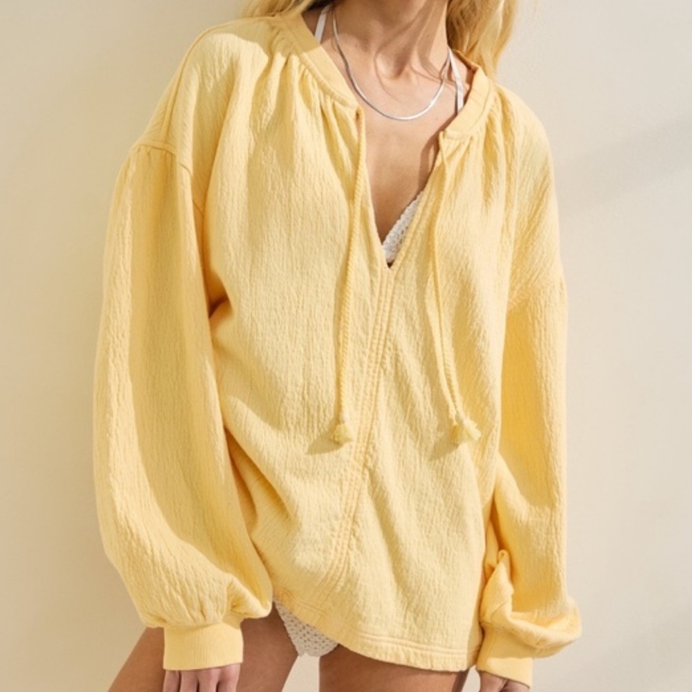 Aerie Women's Yellow Notes Easy Street Sweatshirt